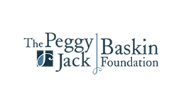 Logo of The Peggy & Jack Baskin Foundation with stylized text and decorative ampersand on a white background.