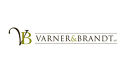 Varner & Brandt logo featuring stylized "VB" initials in green and black, with the full firm name in uppercase letters beside a horizontal line.