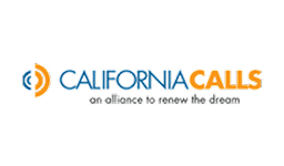 California Calls logo with blue and orange text and the tagline "an alliance to renew the dream" on a light background.